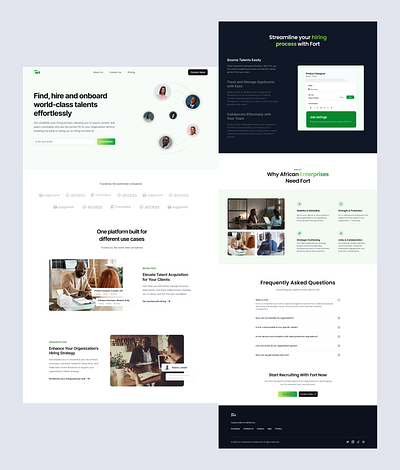 Landing Page Design For Fort hr landing page ui web design