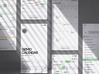 Gizmo Calendar - 1st revision (work in progress) agenda calendar concept crm design proposal event gizmo hytech integration iteration module organizer prototype sketch ui ux