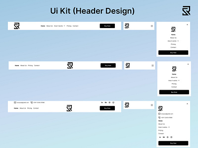 Ui Kit (header design) header components header ui heders ui logo responsive ui ui kit