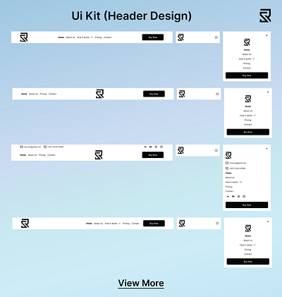 Ui Kit (header design) header components header ui heders ui logo responsive ui ui kit