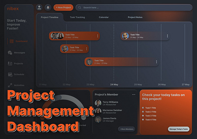 Project Management Dashboard 3d animation branding graphic design logo motion graphics ui ux ux design