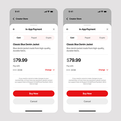 In-App payment section figma ui uidesign ux uxdesign