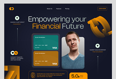 Landing page design for a fintech company figma ui uidesign ux uxdesign