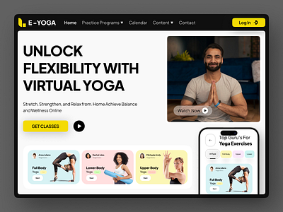 Yoga Web Design creative fitness gym health health website meditation landing page meditation website mobile app training ui user interface web web design website website design yoga landing page yoga web design yoga website yoga website ui design