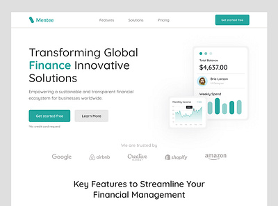 Financial Management SaaS Landing Page Design clean layout financial management fintech innovative design landing page modern web design responsive design saas design saas platform ui design uiux design user centric design user experience user interface visual design