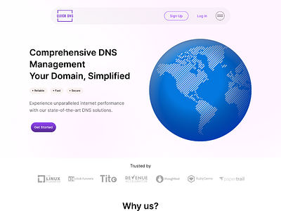 DNS Website – Landing Page Design design ui ui design uidesign uiux ux