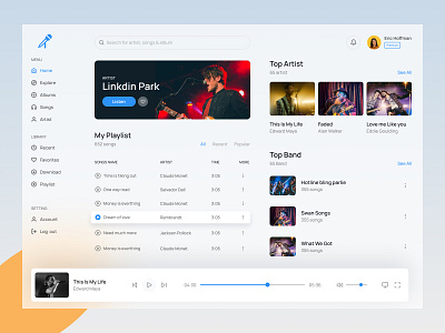 Music Ui Design 3d animation app branding clint dashboard design desktop gradient graphic design illustration logo mobile app motion graphics music ui vector web