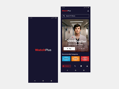 Movie App (WatchPlus) accessible branding clean ui clear design graphic design illustration logo modern ui motion graphics movie app tv app typography ui ux ux design