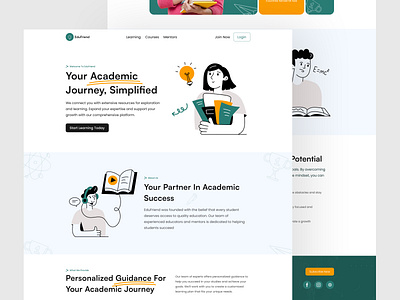 EduFriend - A Student Consultancy Website animation branding cartoon consultancy design education educational website graphic design graphics landing page section study study website ui uiux user interface ux vector web design website