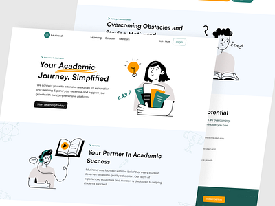 EduFriend - A Student Consultancy Website animation app consultancy design education educational website graphic design graphics illustration landing page study website ui ui design uiux user experience user interface ux vector web design