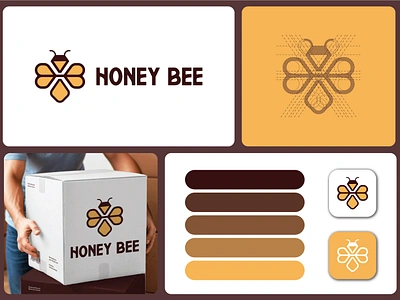 Honey Bee logo design bee brand identity bee logo brand identity branding graphic design graphic designer honey bee honey logo logo logo design logotype