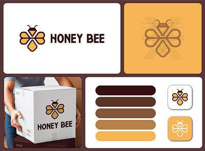 Honey Bee logo design bee brand identity bee logo brand identity branding graphic design graphic designer honey bee honey logo logo logo design logotype