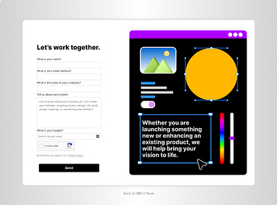 Daily UI Challenge #082 - Form contact us daily ui 82 daily ui challenge enquiry form inquiry landing page