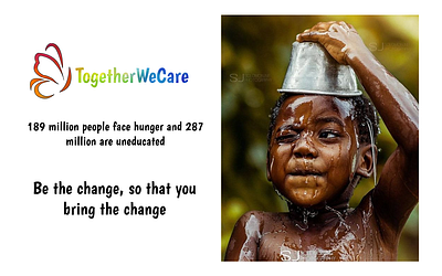 TogetherWeCare - Landing Page for Website of an NGO app brand color design education event food hunger india logo ngo people poor uiux