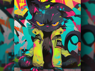 [FCK DGS 0081] ai branding cat daliy design illustration poster print