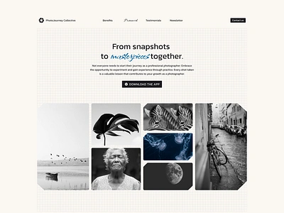 Community Landing Page black and white fonts frame landing page monochrome newspaper photography pictures postminimalism slides typography viral