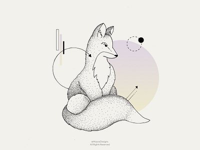 Renard dot illustration dot tattoo dot work art illustration ink line art tattoo