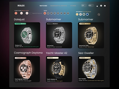 Rolex Watch UI design graphic design ui uidesign uiux uiuxdesign