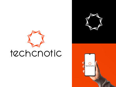 techcnotic - Tech Logo Design black logo branding identity logo logo design logodesign logotype orange logo saas software startup tech techcnotic technology