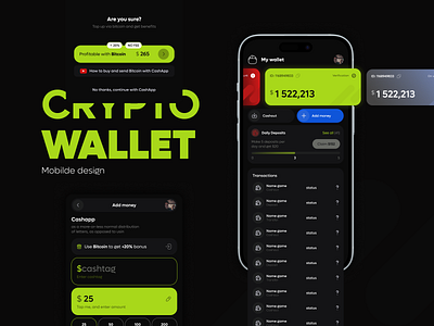 Crypto Wallet app balance crypto design mobile ui ux wallet