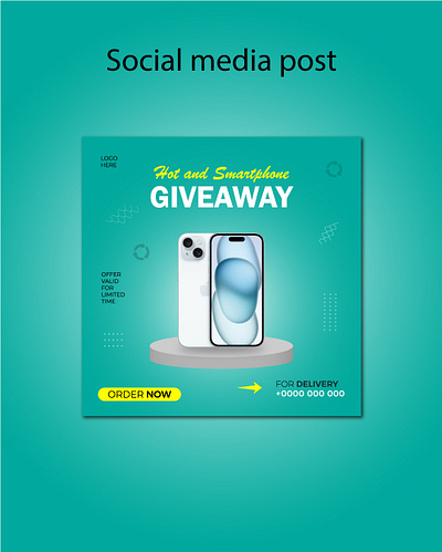 Social media gradient giveaway instagram post design template adsbanner business marketing flyerbanner giveaway marketingbannar postdesign smartphone socialmediapost