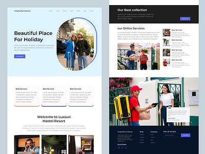 Hospitality leisure website abdobe xd dribbble best shot homepage hospitality leisure website hospitality service hospitality software hotel resort brand design hotel booking life house restaurant web page travel landing page tribevibe website homepage — portfolio website