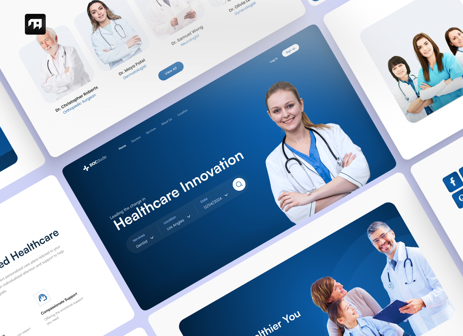 Docdude - Healthcare Website UI Design app design design healthcare modern ui professional ui ui ui design uiux web design web design ui web ui web ui design website website design