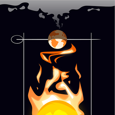 The Earth on a Barbecue Stick | Heat waves adobe illustrator graphic design illustration vector