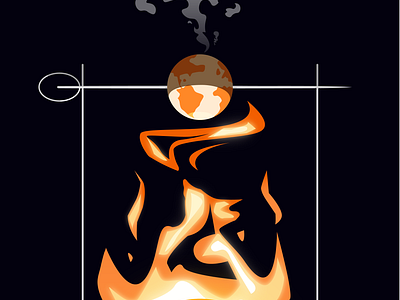 The Earth on a Barbecue Stick | Heat waves adobe illustrator graphic design illustration vector