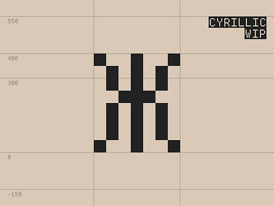 Cyrillic WIP cyrillic font glyph grid letter pixel type typeface typography