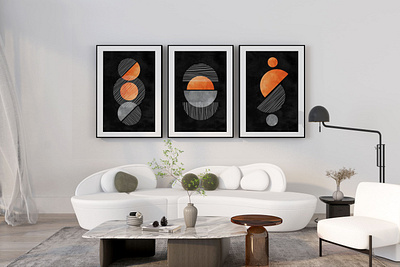 Set abstract creative minimalist hand drawn compositions. abstract canvas graphic design minimalist hand drawn wall art