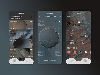 Mars Trails and Routes Mobile App mobile app mobile app design mobile app identity mobile ui space app trail app