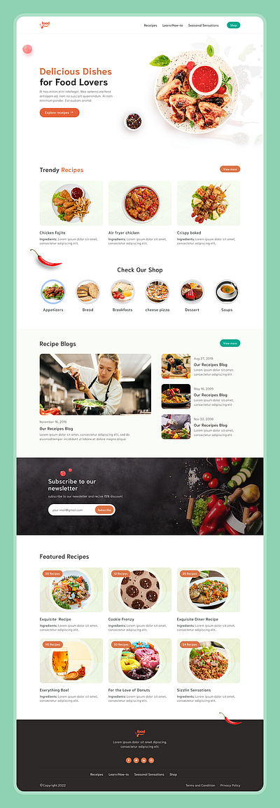 Food Business web UI/UX Design