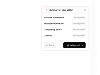 Chrome Plugin — 1.2 Packet Summary 👓 chrome chrome plugin design google chrome plugin minimal plugin ui