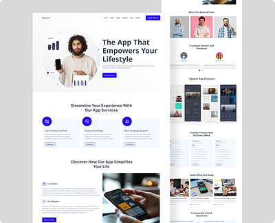 App Landing Page Website design animation figma graphic design logo motion graphics ui ux