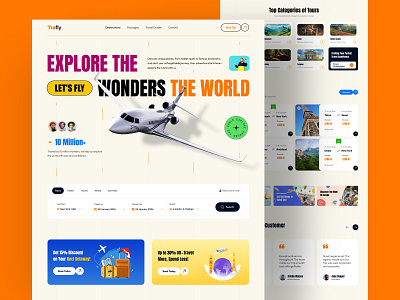 Trafly - Travel Agnecy Website Landing Page Design clean holiday trip vacation design design agency figma flight holiday trip vacation landing page ryzin lab tour travel travel agency trip vacation ui ui designer uiux ux vacation web design website