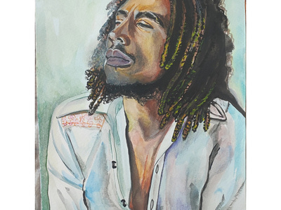 Bob Marley illustration watercolor