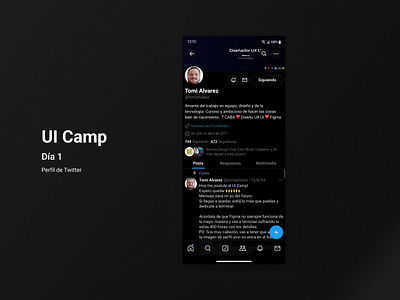 Perfil de Twitter app design figma service design club ui ui camp ui camp w24