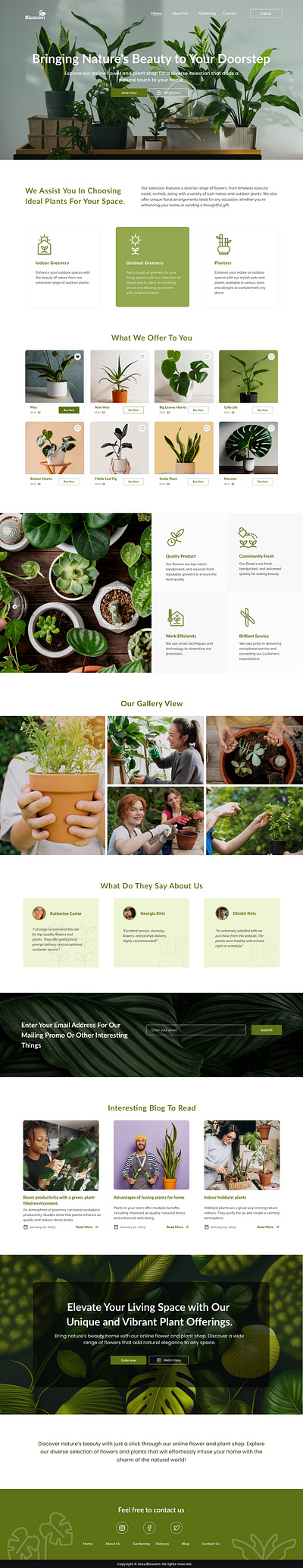 Planting & Gardening Website UI Design ui ux website design