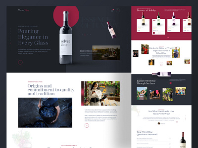 VelvetVine, a modern wine website modernecommerce modernwebsite ui uxui velvetvine wine wineecommerce wineui winewebsite