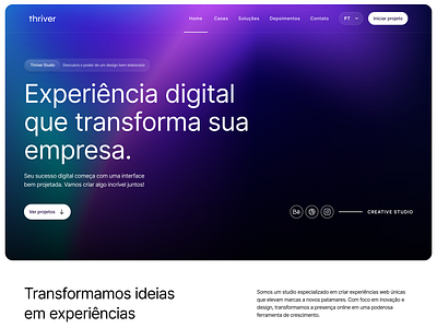 Thriver app design interface landingpage layout minimal minimalist modern motion onepage page portifolio productpage redesign responsive site ui uiux web website