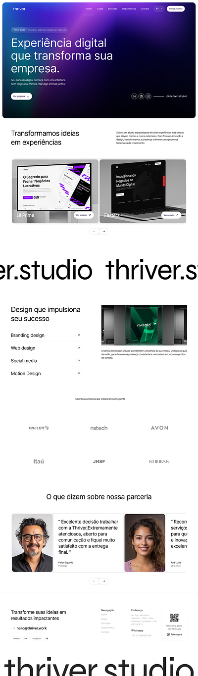Thriver app design interface landingpage layout minimal minimalist modern motion onepage page portifolio productpage redesign responsive site ui uiux web website