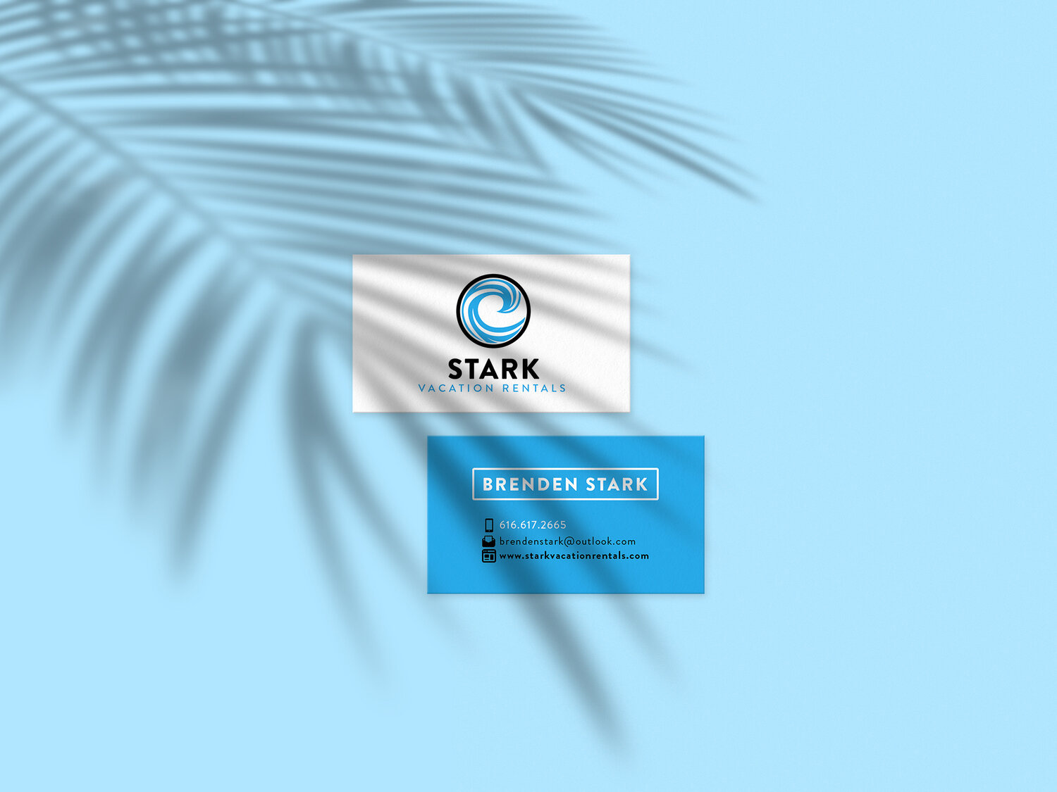 Stark Vacation Rentals branding business card logo real estate vacation rentals web design
