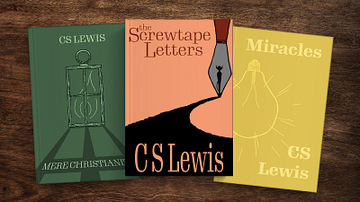 CS Lewis Bookcovers book cover book design christianity cs lewis design graphic design illustration typography