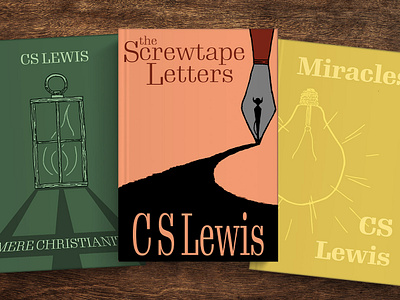 CS Lewis Bookcovers book cover book design christianity cs lewis design graphic design illustration typography