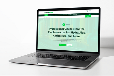 E-commerce Website Redesign - Laptop Mockup branding centered clean e commerce figma green green theme landing page laptop laptop mockup logo mockup modern popular redesign responsive design section ui web design