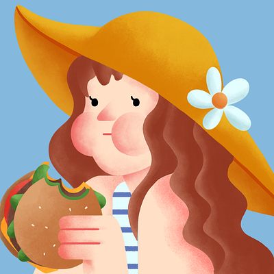 Burger Girl🍔 geometric illustration photoshop