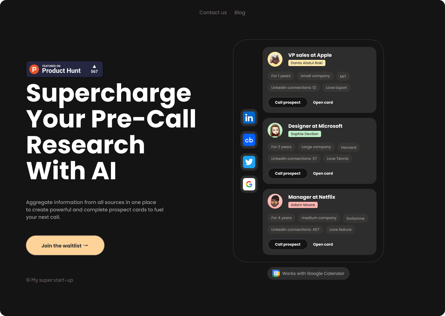 Example of Modern Landing Page Design 