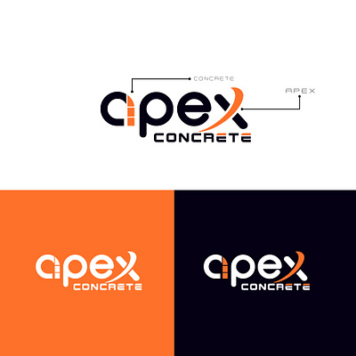 Apex_concrete_logo abstract logo brandiderntity branding brandmark companylogo design graphic design illustrator logo text logo