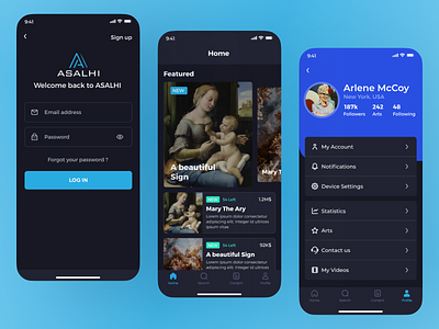 Asalhi an Artist App | Welldux | UI UX Design art app mobile art app ui ux asalhi crypto nft welldux